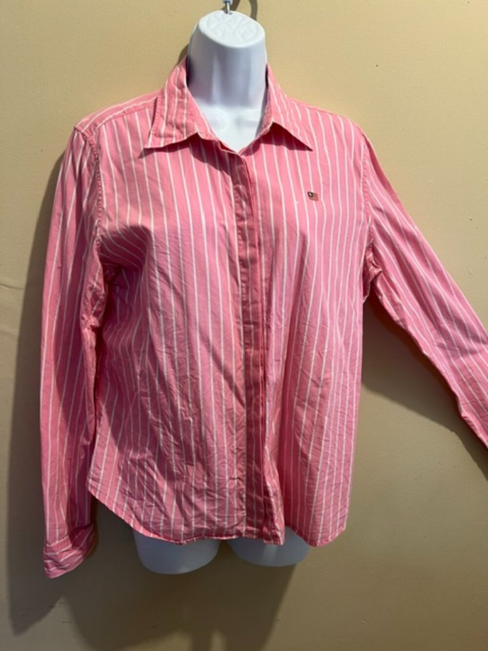 Ralph Lauren, shirt, pink/white stripe, BTD, LS